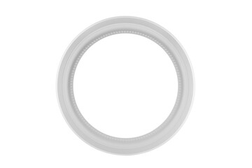 Round white frame isolated on white background with clipping path