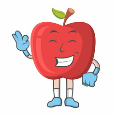 Apple smile expression design character, design vector illustrator.