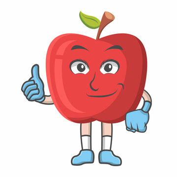 Apple happy expression design character, design vector illustraton.