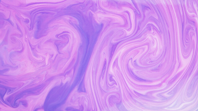Violet fluid art background. Abstract pattern with chaotic spots of purple colors. Bright creative backdrop on liquid