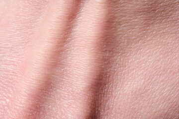 Fototapeta premium background of a pink skin texture. Healthy skin. Macro photo of skin cells.