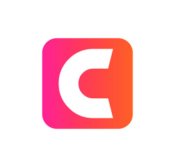 modern square C logo letter design concept isolated on white background