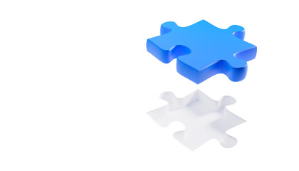 3d render of the puzzle game concept on a white background.Digital image illustration.