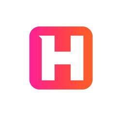 modern square H logo letter design concept isolated on white background