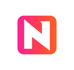 modern square N logo letter design concept isolated on white background