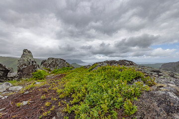 Fototapeta na wymiar Hike to the mountains Gaasheituva, Northern Norway- Europe 
