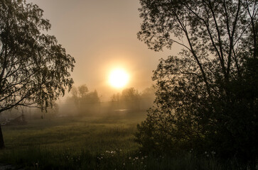 Fototapeta Wschód słońca - Bieszczady  obraz