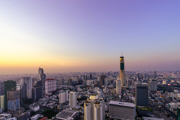 Beautiful Bangkok cityscape in sunset time.