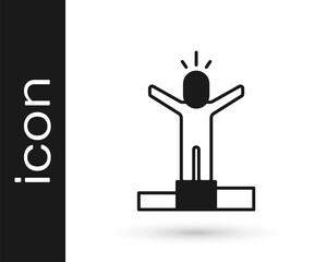 Black Productive human icon isolated on white background. Idea work, success, productivity, vision and efficiency concept. Vector