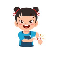 little kid wear a watch on wrist