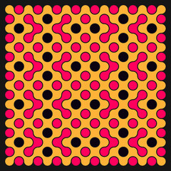 Multicolor truchet tiling connections illustration