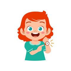 little kid wear a watch on wrist