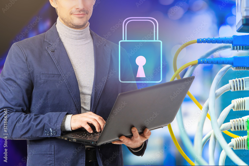Poster encryption of data transmission channels. securing servers. security protection of internet data sto