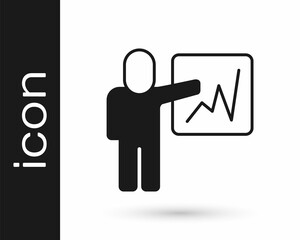 Black Leader of a team of executives icon isolated on white background. Vector