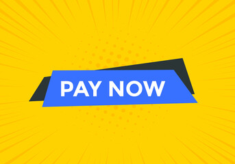 Pay Now text button. Web button banner template Pay Now
