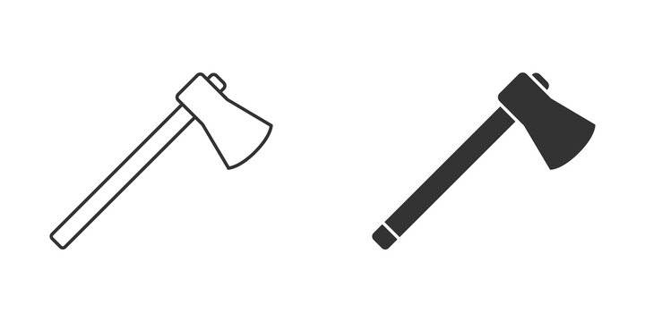 Axe icon flat and linear. Ax line and solid icon. Vector illustration.