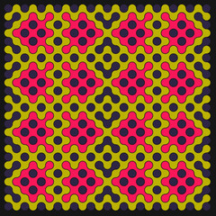 Multicolor truchet tiling connections illustration