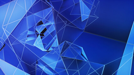 Fototapeta na wymiar Abstract 3D plexus aesthetic background. A tech, dark blue 3D illustration template, ideal for technology compositions