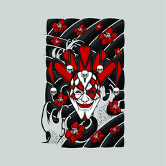 scary clown illutration