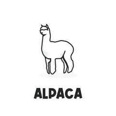 Foto auf Alu-Dibond Cute alpaca simple vector illustration logo © Ricky
