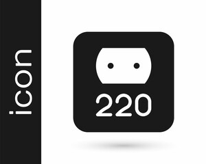 Black Electrical outlet icon isolated on white background. Power socket. Rosette symbol. Vector