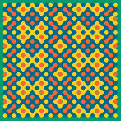 Multicolor truchet tiling connections illustration