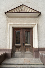 Fototapeta na wymiar old wooden door in theatre building