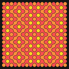 Multicolor truchet tiling connections illustration