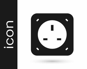 Black Electrical outlet icon isolated on white background. Power socket. Rosette symbol. Vector