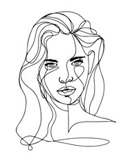 girl face line art