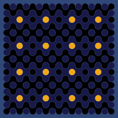 Multicolor truchet tiling connections illustration