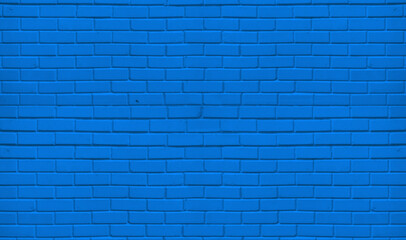 A blue brick wall. The brick wall painted in blue.