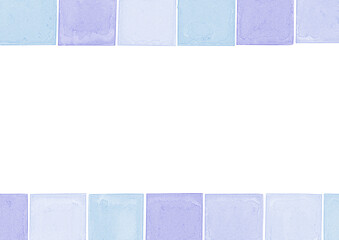 コピースペースのある上下水彩キューブ柄　青色Ver