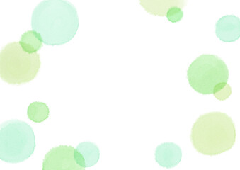 水彩の水玉フレーム3　緑色ver
