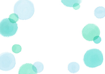 水彩の水玉フレーム3　水色ver