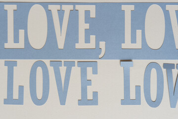 stencil and letters with the word 