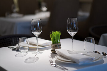 empty glass water on the table

