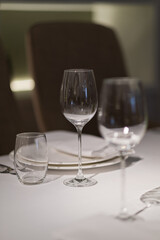 empty glass water on the table
