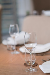 empty glass water on the table
