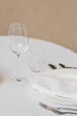empty glass water on the table
