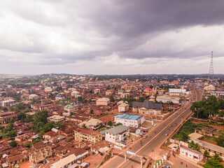 An aerial view of the city of Nsukka, Enugu, Nigeria