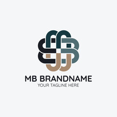 Abstract Logo Ambigram M or B, MB or BM can also be used which overlap each other, whether used for any business. Logo is very good all colors and print media.