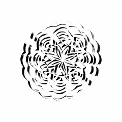 Snowflake Grunge Decor element for the designer Stamp Black shape on white background Vector illustration