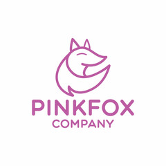 Pink Fox logo Design vector for animal