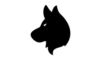 silhouette head wolf vector