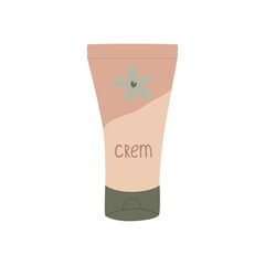 Body cream isolated on white. Hand-drawn vector illustration.