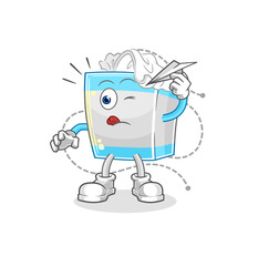 tissue box with paper plane character. cartoon mascot vector