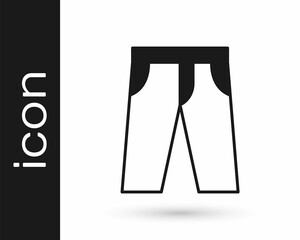 Black Pants icon isolated on white background. Trousers sign. Vector