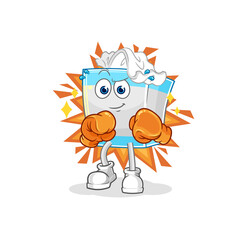 tissue box boxer character. cartoon mascot vector