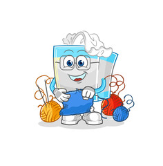 tissue box tailor mascot. cartoon vector